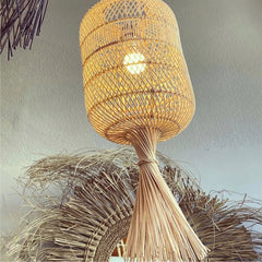 rattan lamp hanging boho style