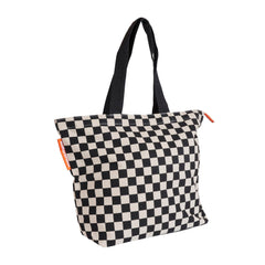duurzame shopper black white checkered No More Plastic Bags