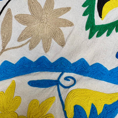 Embroidered Suzani Throw Blanket handwoven