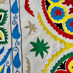 Embroidered Suzani Throw Blanket colourful 