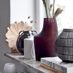 Evi Bowl Bloomingville marble flower brown