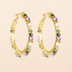 Hoop Earrings Ø30mm Amethyst Mix