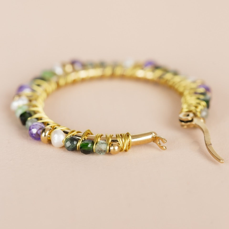 Hoop Earrings Ø30mm Amethyst Mix