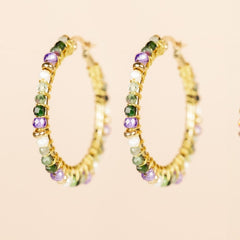 Hoop Earrings Ø30mm Amethyst Mix