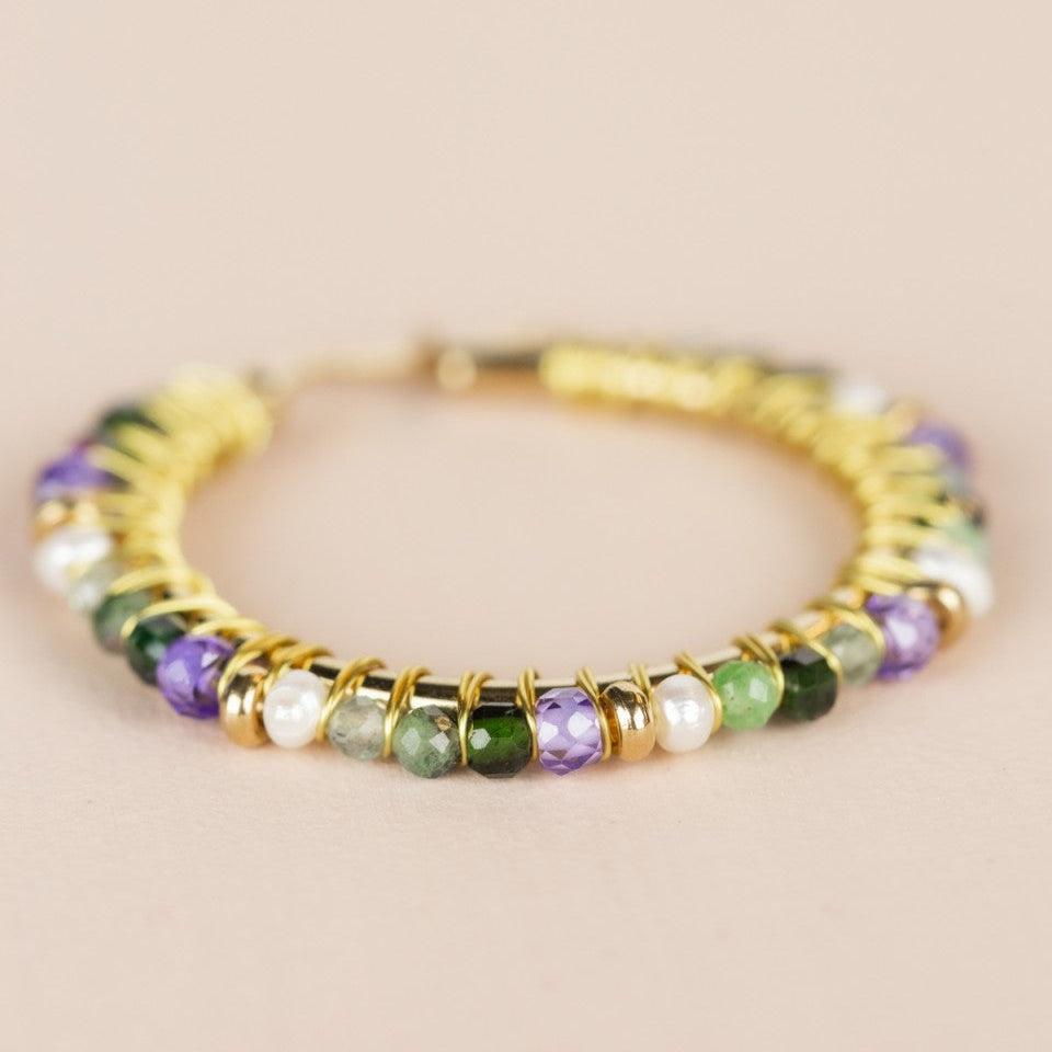 Hoop Earrings Ø30mm Amethyst Mix