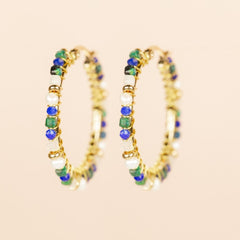 Hoop Earrings Ø30mm Lapis Laz Mix