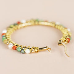 Hoop Earrings Ø30mm Red Jasper Mix
