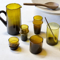 Household Hardware Kadousse drinking glass mustard brown Morocco