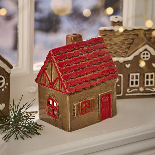 IB Laursen Stillenat ceramic house red brown