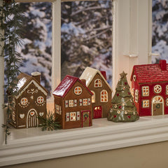Ib Laursen gingerbread ceramic house candle holder xmas 