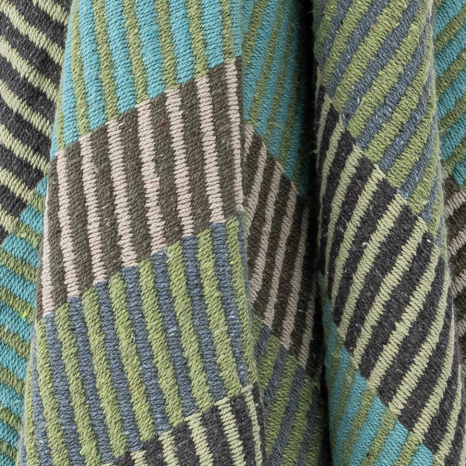 Isnel throw blue green recycled cotton 130x170cm Bloomingville