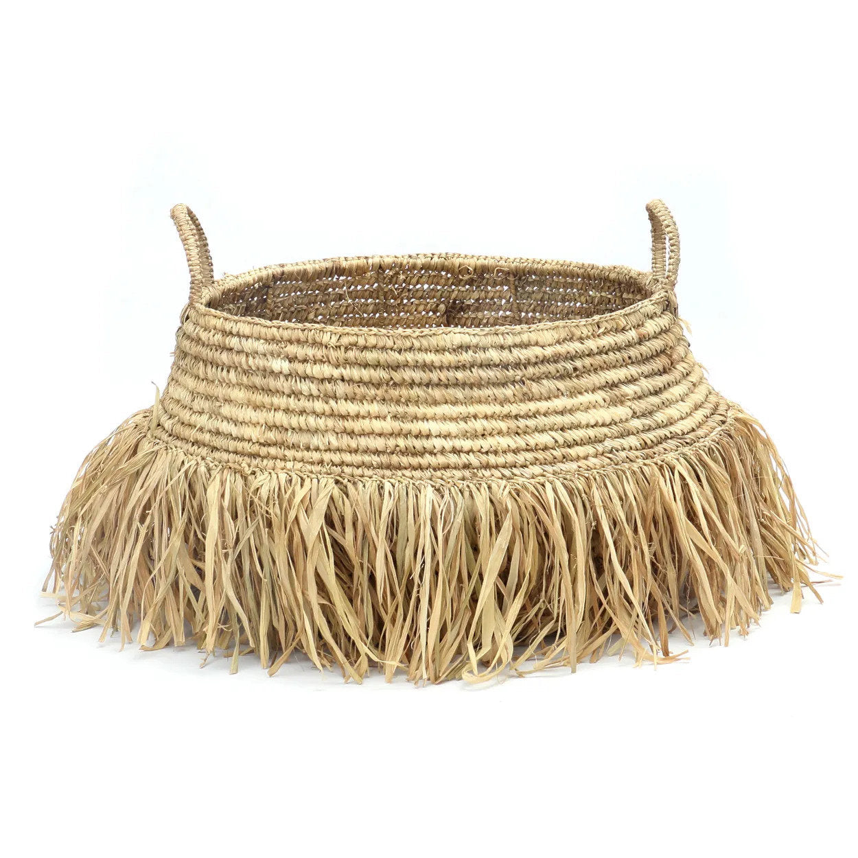 Woven basket with fringe Bali style