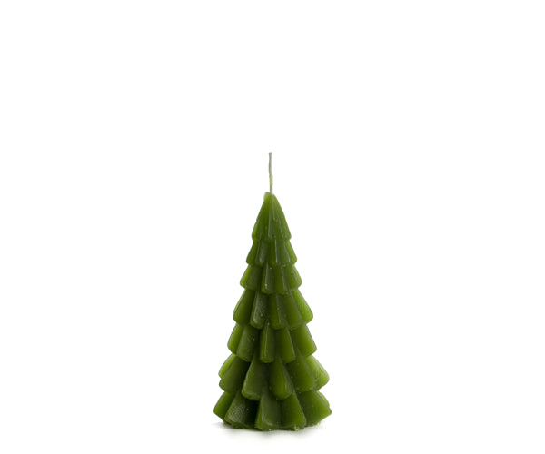 Green tree-shaped candle Christmas