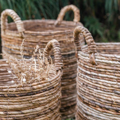 Laundry Basket SYAILENDRA Storage Basket Banana Fibre handmade set of 3