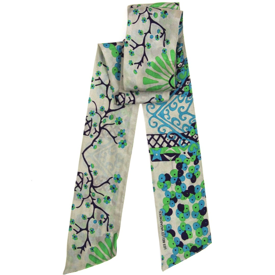 Les Belles Vagabondes Silk Twilly Masami Green