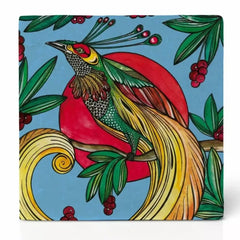 Ligarti natural stone tile coaster bird of Paradise cherry