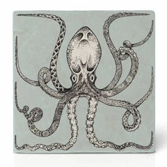 tegel onderzetter natuursteen octopus Paul