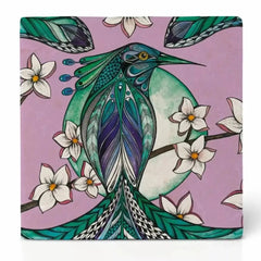 Ligarti natural stone tile coaster bird of Paradise