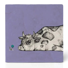 tile coaster natural stone cow Rita print Ligarti