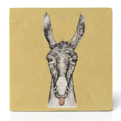 tile coaster natural stone donkey print Ligarti