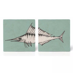 Ligarti tile coaster swordfish double natural stone