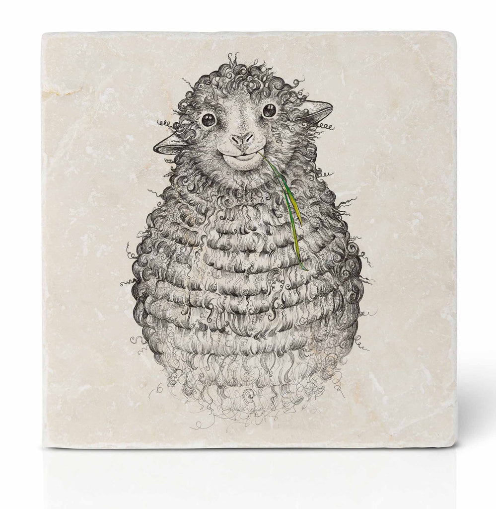 Ligarti natural stone tile coaster sheep Wolfried