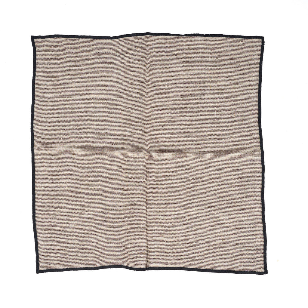 the code linen napkin natural black Bazar Bizar 45 cm