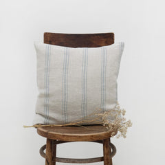 Lines Tales linnen cushion cover 50x50 cm blue stripes rustic