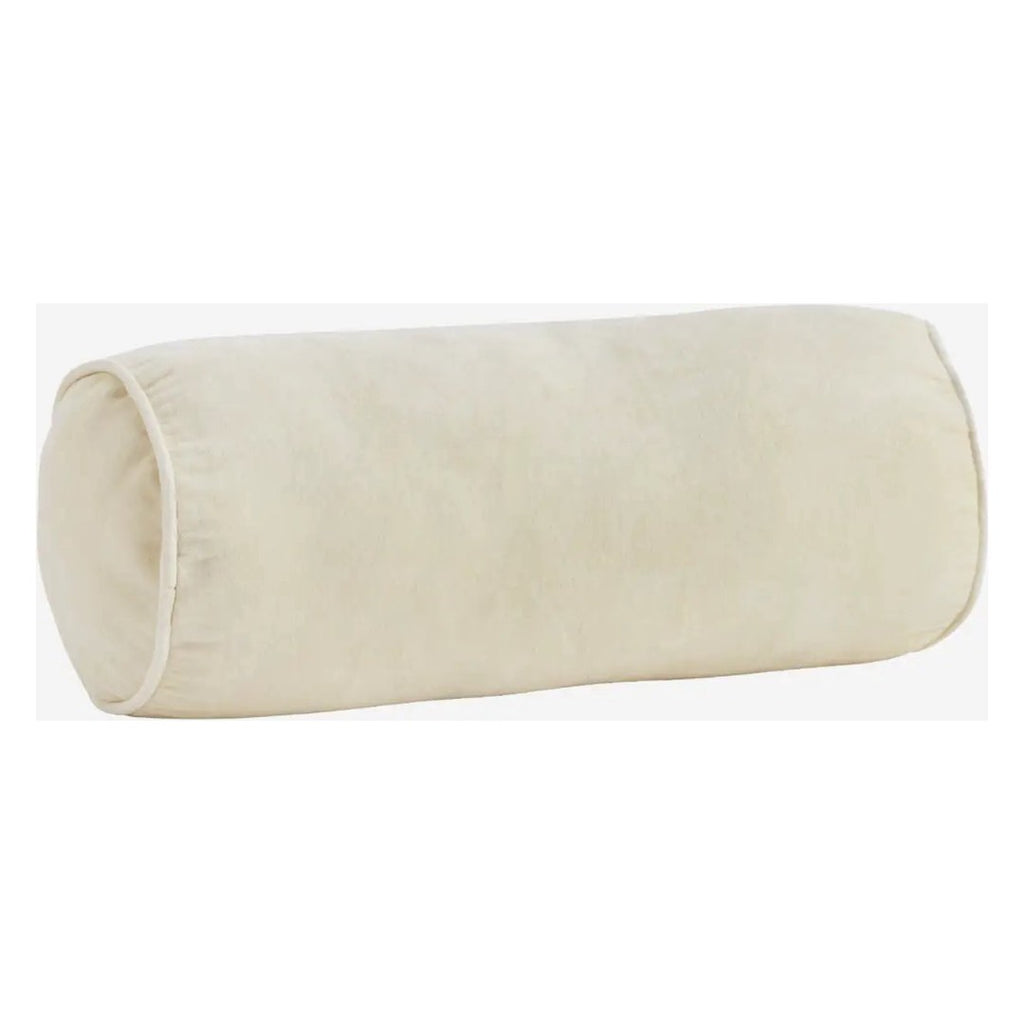 Madam Stoltz bolster cushion velvet ecru