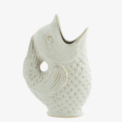 Madam Stoltz fish vase off white water jug