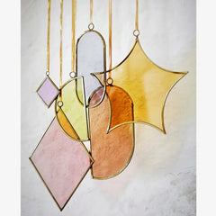 Madam Stoltz hanging glass mobile set