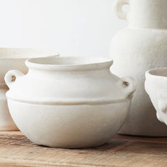 handmade white paper mache pot bowl Madam Stoltz