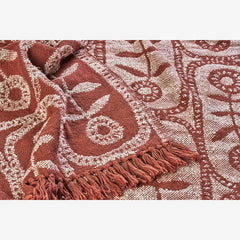 Madam Stoltz reversible recycled cotton throw rust
