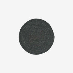 Round dark gray woven seagrass placemat 
