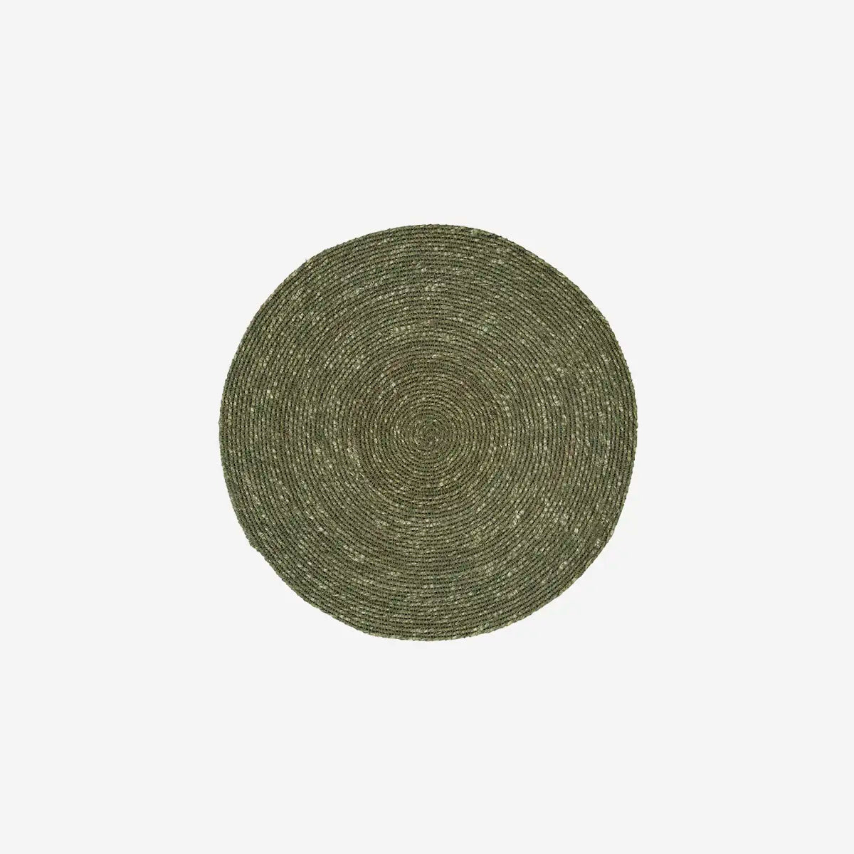 Round green woven placemat Madam stoltz
