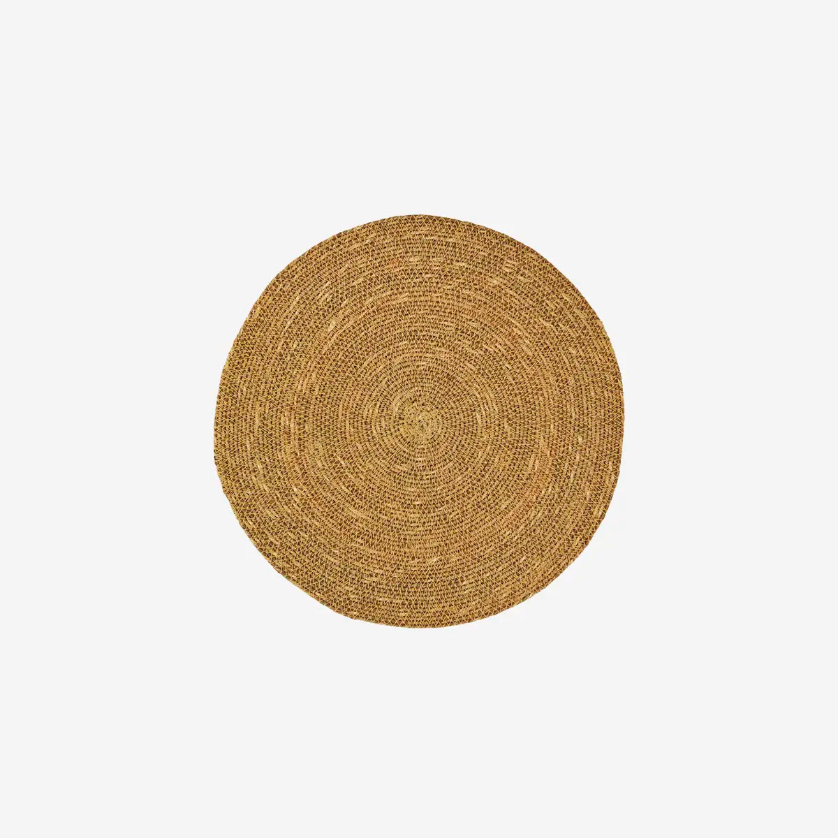 Round woven seagrass placemat yellow Madam Stoltz