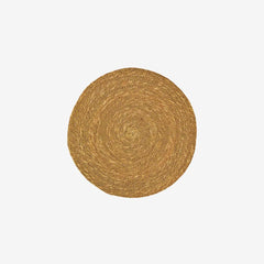 Round woven seagrass placemat yellow Madam Stoltz