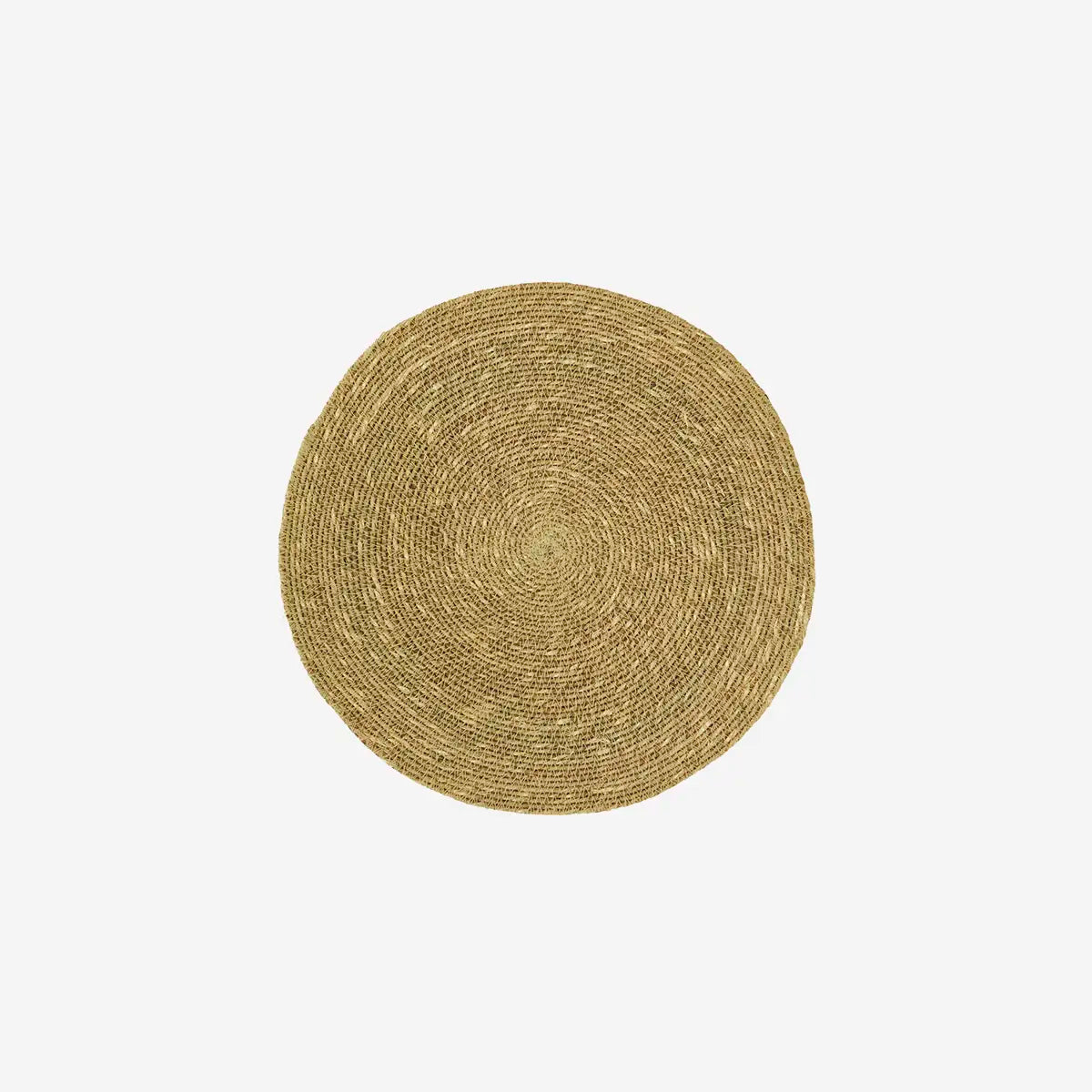 Round woven placemat Madam Stoltz yellow