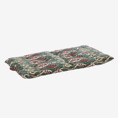 Madam Stoltz printed cotton mattress in the colour forest green layed out flat