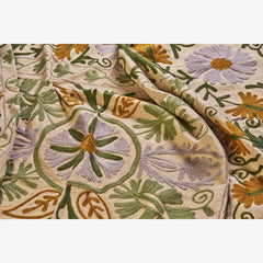 Madam Stoltz Suzani embroidered throw old rose India