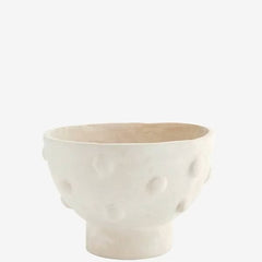 Madam Stoltz aper mache bowl white decorative