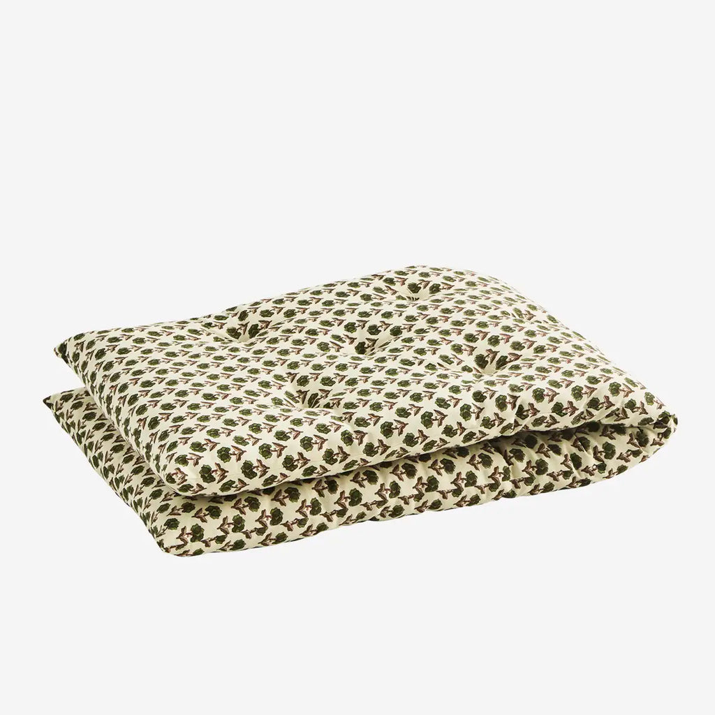 Madam Stoltz bench mattress cushion flower pattern beige