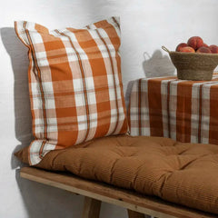 Madam Stoltz brown wooden bench mattress