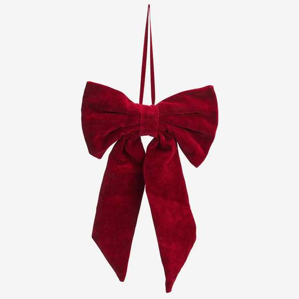 Madam Stoltz cotton velvet bow Christmas ornament