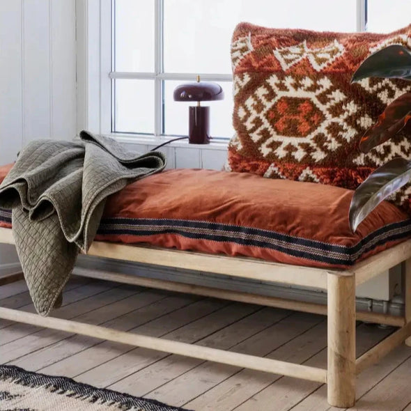 Madam Stoltz cotton velvet mattress burnt red 60x140 cm