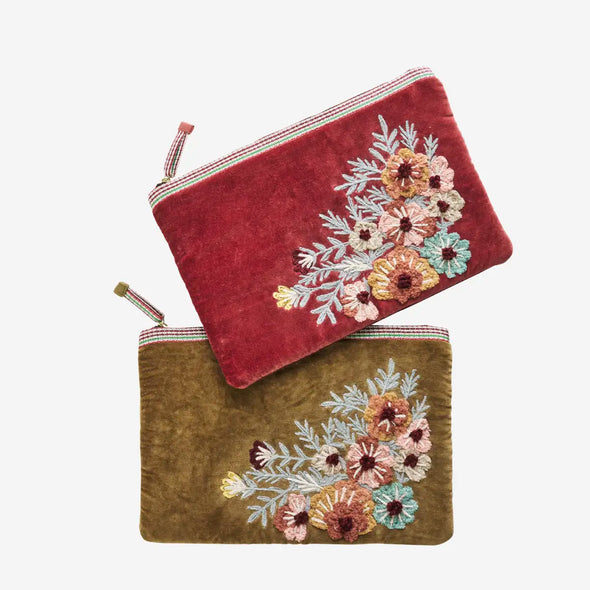 Madam Stoltz embroidered velvet iPad sleeve