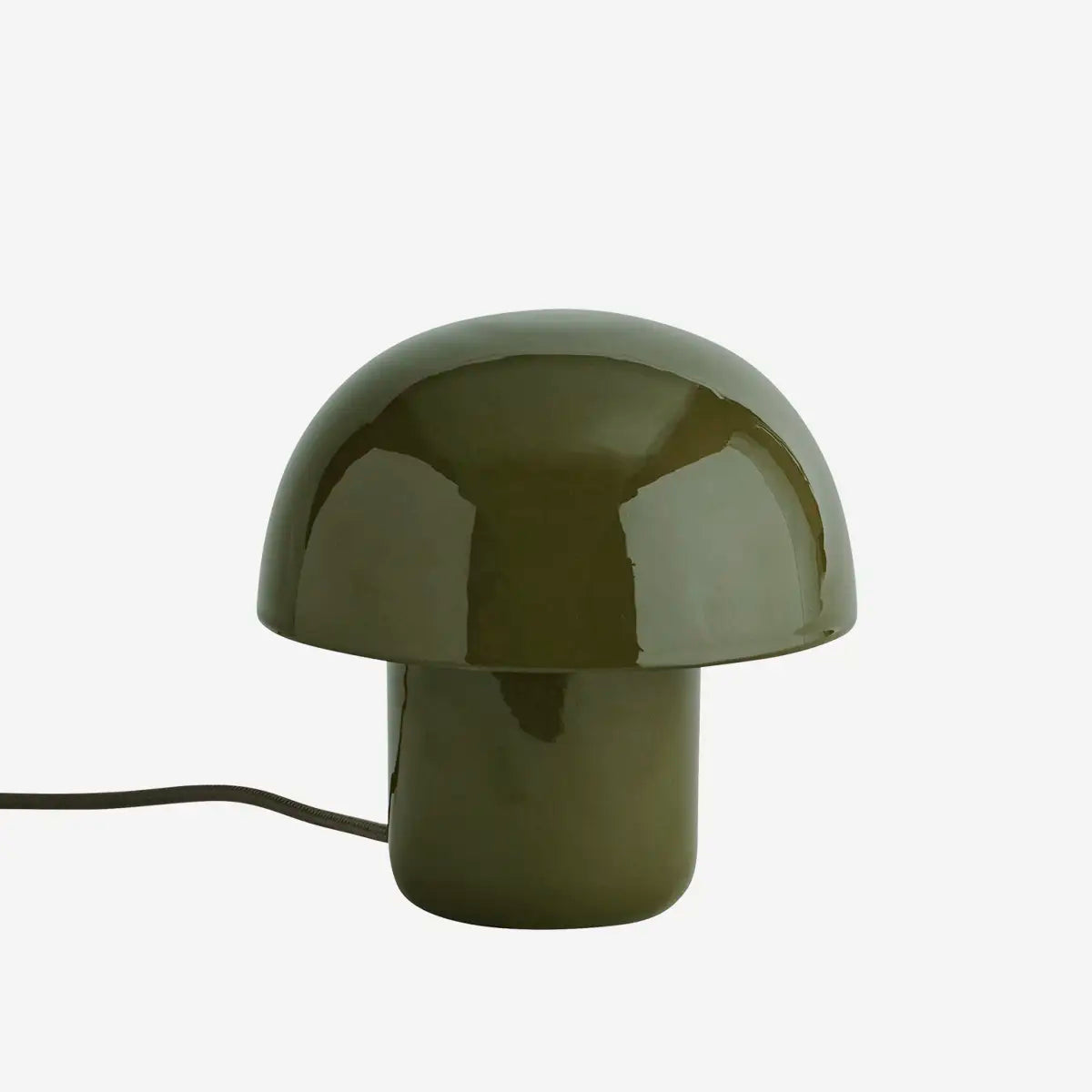 Madam Stoltz enamel table lamp dark green mushroom shaped