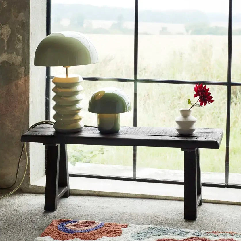 Madam Stoltz enamel table lamp dark green