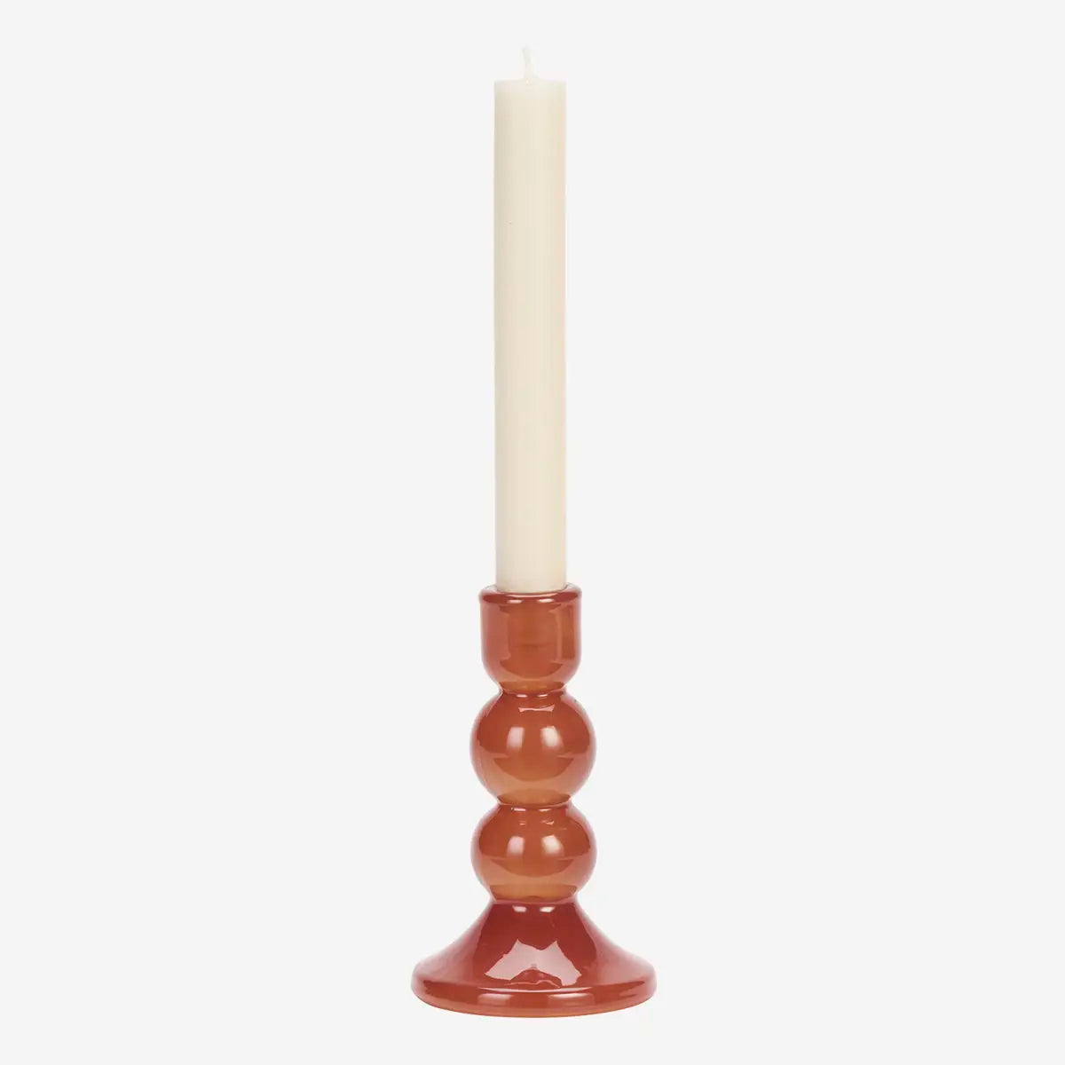 Madam Stoltz glass candle holder red