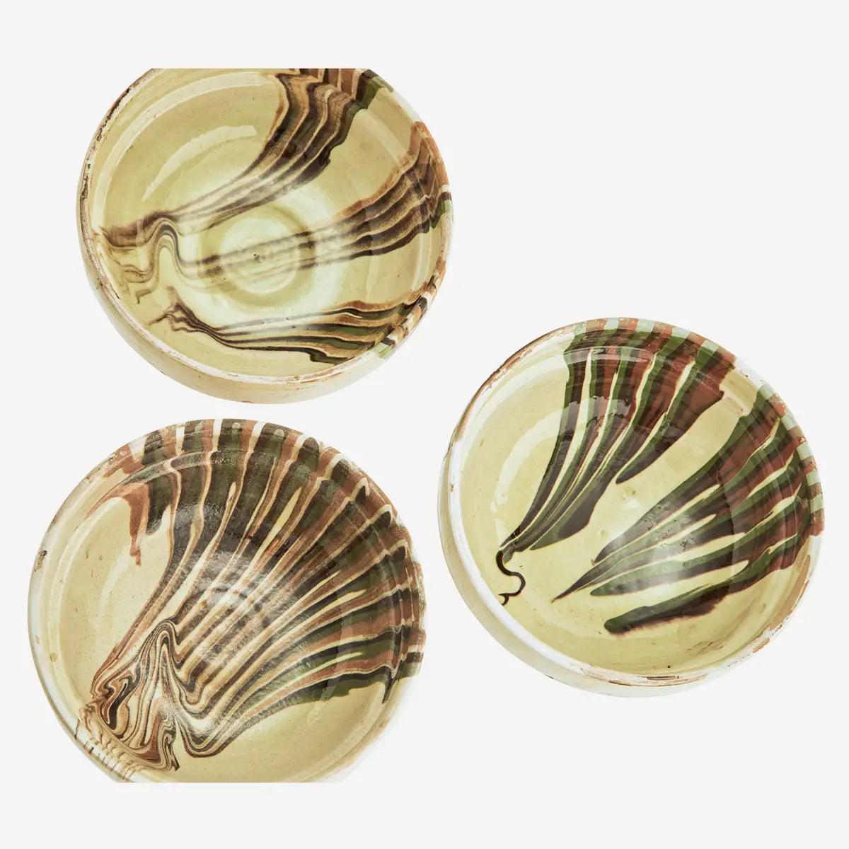 Madam Stoltz handbemalte Keramikschüssel cremefarben